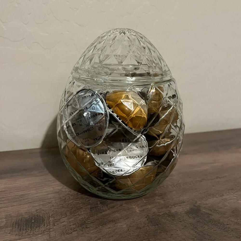 Clear Glass Easter Egg Novelty Jar 7” Target Bullseyes Playground